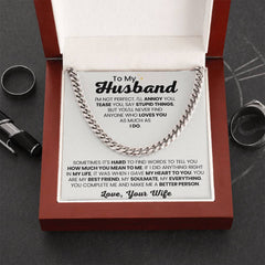 Luxury Husband Necklace, Thoughtful Jewelry Gift for Him from Wife, To My Husband