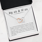 Big Sister & Little Sister Necklace - It's a special bond that spans the years - Gift for Sister - Interlocking Hearts Necklace