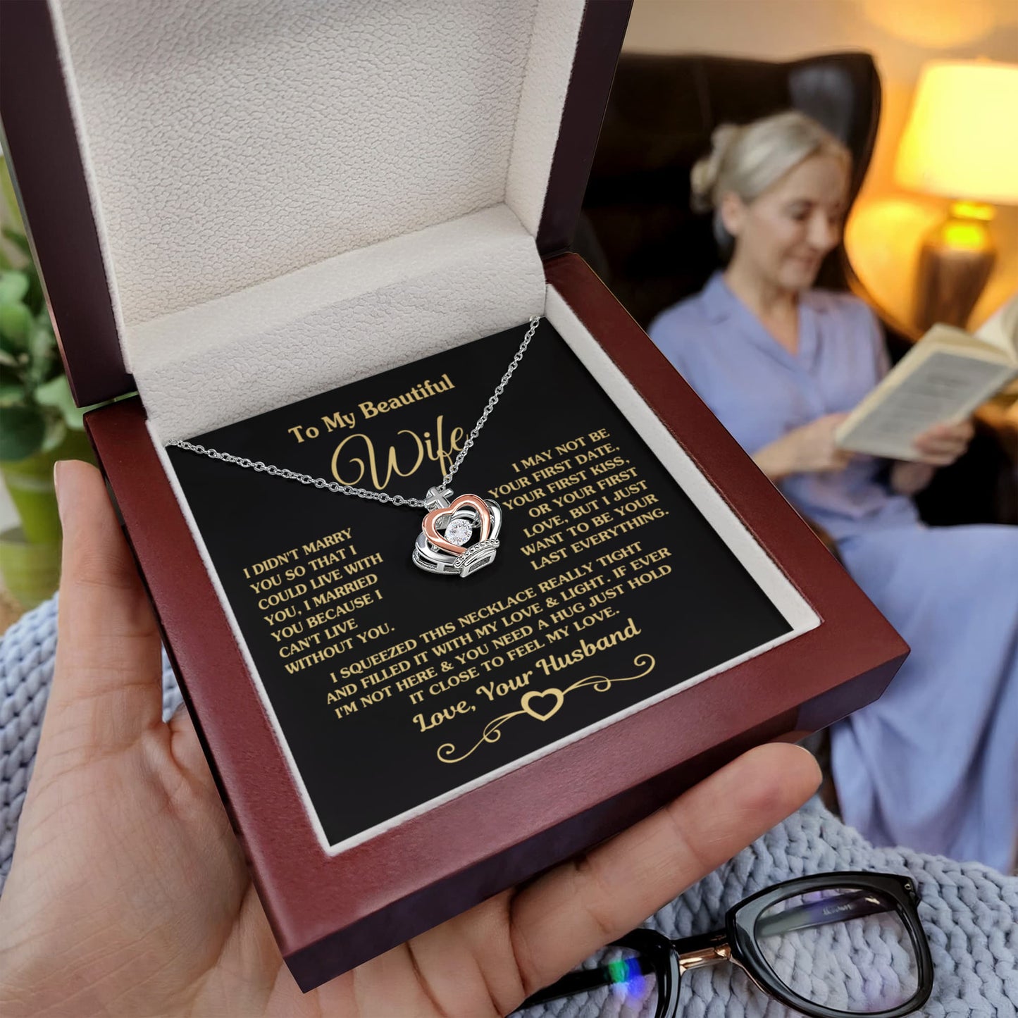 Special Gift for Wife - Romantic Jewelry from Husband for Valentine’s Day or Birthday - Crown Pendant Necklace