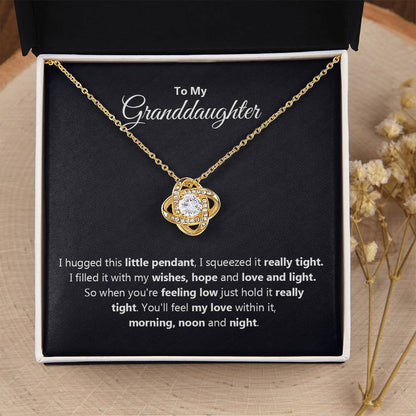 To My Granddaughter Necklace – Granddaughter Jewelry for Birthday & School Achievements – Love Knot Necklace