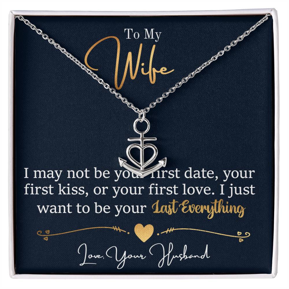Romantic Gift for Wife from Husband - Meaningful Jewelry for Birthday, Anniversary, Christmas & Valentine’s Day - Anchor Pendant Necklace