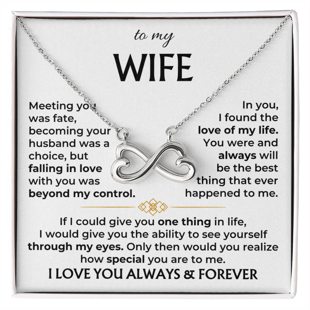 To My Wife Necklace - Thoughtful Love Gift for Wife from Husband for Valentine’s Day, Birthday & Life’s Special Days - Endless Love Necklace