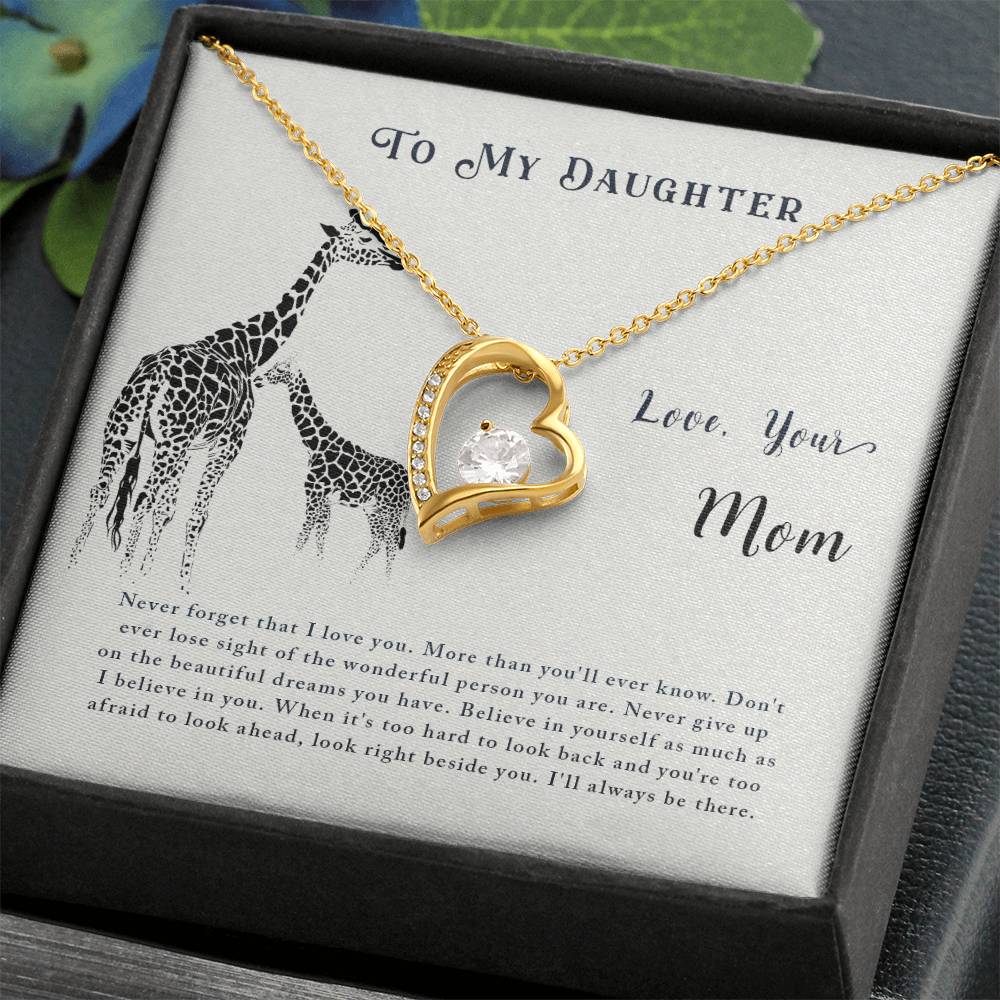 To My Daughter Necklace – Mom to Daughter Present for Graduation – Forever Love Necklace