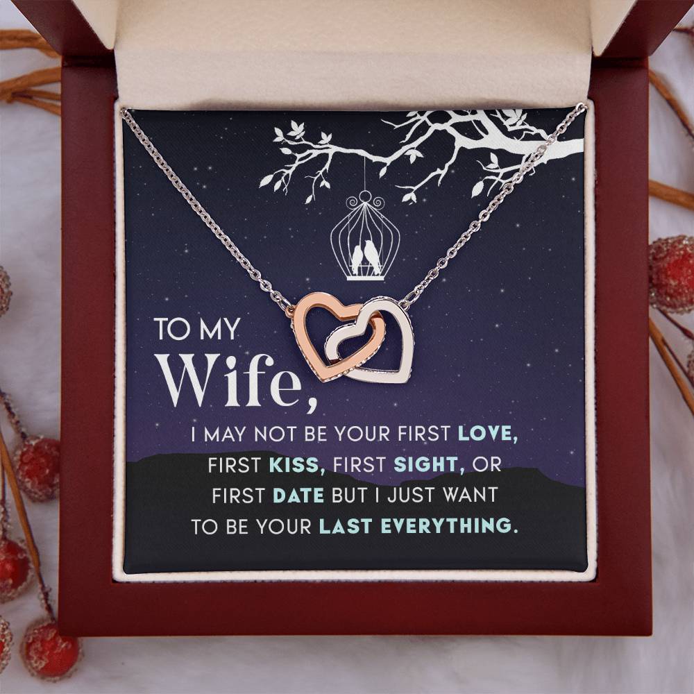 To My Beautiful Wife Necklace - Emotional Jewelry Gift for Wife from Husband to Celebrate Love Every Day - Interlocking Hearts Necklace