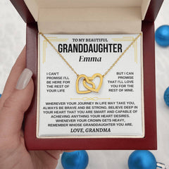 Cherished Necklace Gift for Granddaughter, Elegant Jewelry to Treasure Forever, Interlocking Hearts Necklace, To My Beautiful Granddaughter