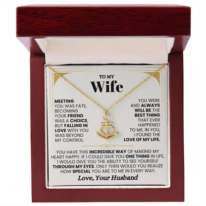 To My Wife Gift from Husband - Romantic Jewelry for Birthday & Anniversary Celebrations - Anchor Pendant Necklace