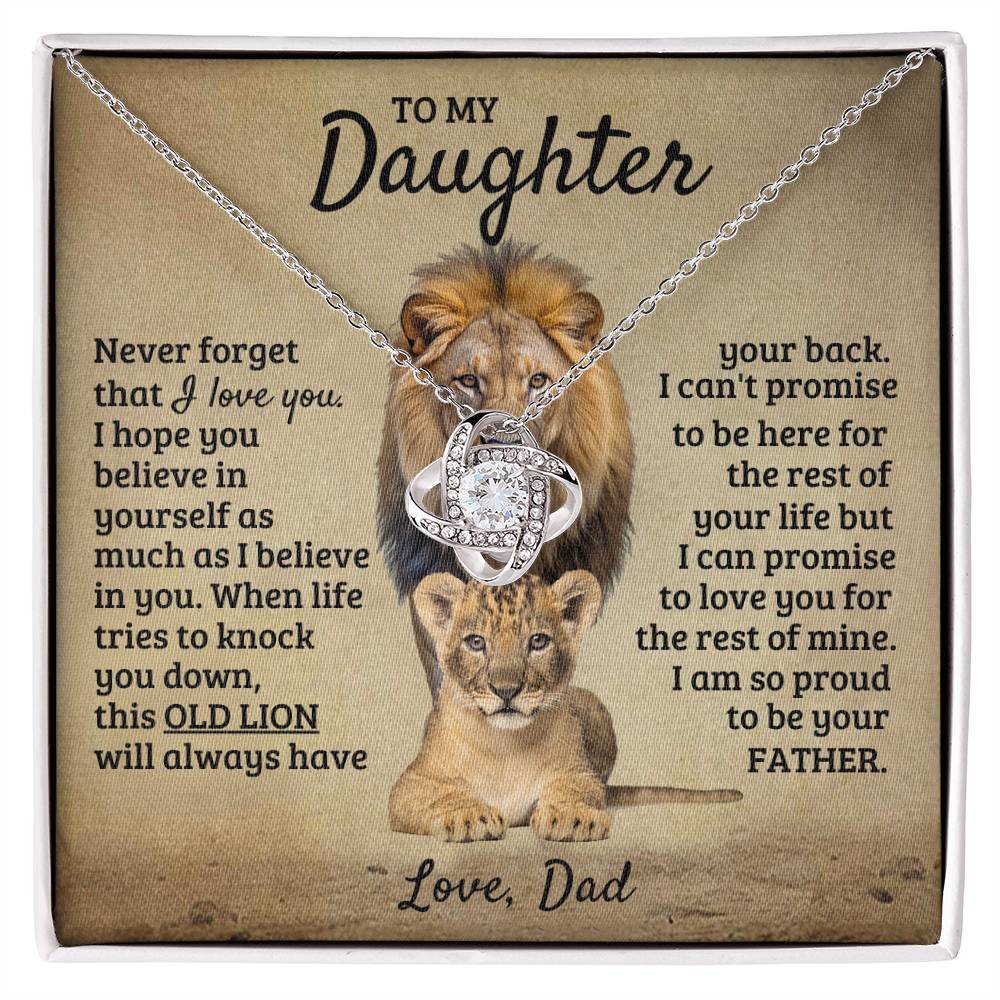 To My Daughter Necklace - I am so proud to be your father - Daughter Gift from Dad - Love Knot Necklace