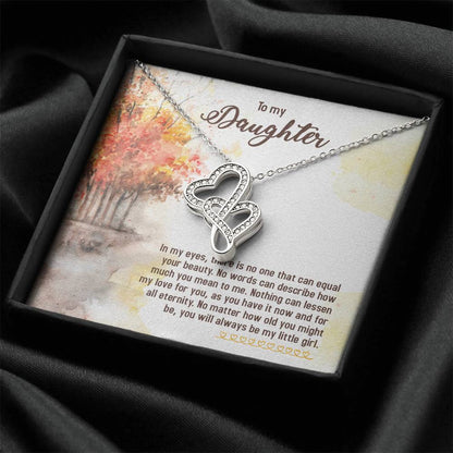 To My Daughter Necklace – Gift for Daughter’s Birthday and Graduation – Heart-to-heart Pendant Necklace