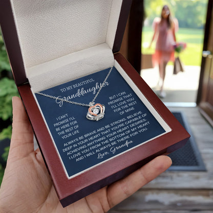 To My Granddaughter Necklace – Christmas Gift for Granddaughter’s Graduation from Grandpa – Crown Pendant Necklace