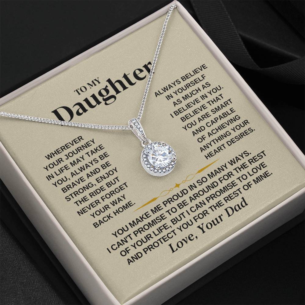 To My Beautiful Daughter Necklace - I Believe In You - Present for Daughter from Dad - Eternal Hope Necklace