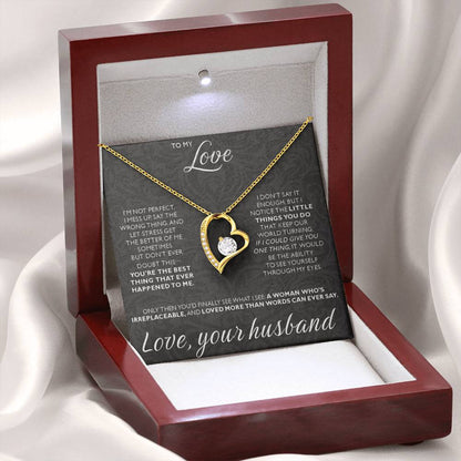 To My Love - I am not perfect - Forever Love Necklace from Husband to Wife