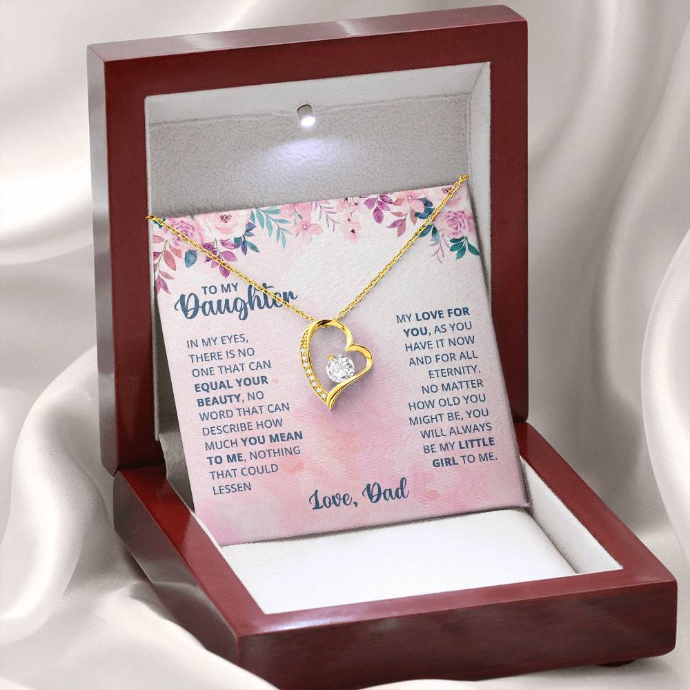 To My Daughter Necklace - Heartwarming Gift from Dad for Daughter’s Birthday & Meaningful Achievements - Forever Love Necklace