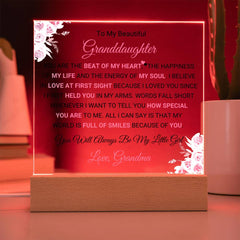 Forever My Granddaughter Acrylic Plaque, Beautiful Gift of Love, Special Keepsake to Treasure, To My Beautiful Granddaughter