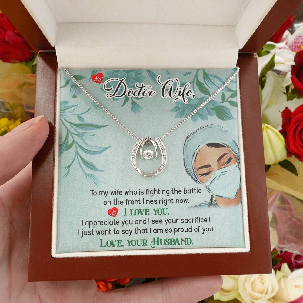 To My Doctor Wife Necklace - Emotional Valentine’s Day Gift from Husband - Lucky In Love Necklace