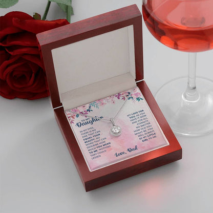 To My Daughter Necklace - Sweetest Daughter Gift from Dad for Birthday Joy & Proud Dad Love - Eternal Hope Necklace