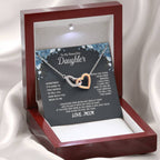 To My Daughter Necklace - Beautiful Jewelry for Christmas & Mother Daughter Love - Interlocking Hearts Necklace