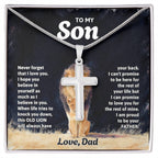 To My Son Necklace - Gift for Son from Dad - Never forget that I love you - Artisan Cross Necklace