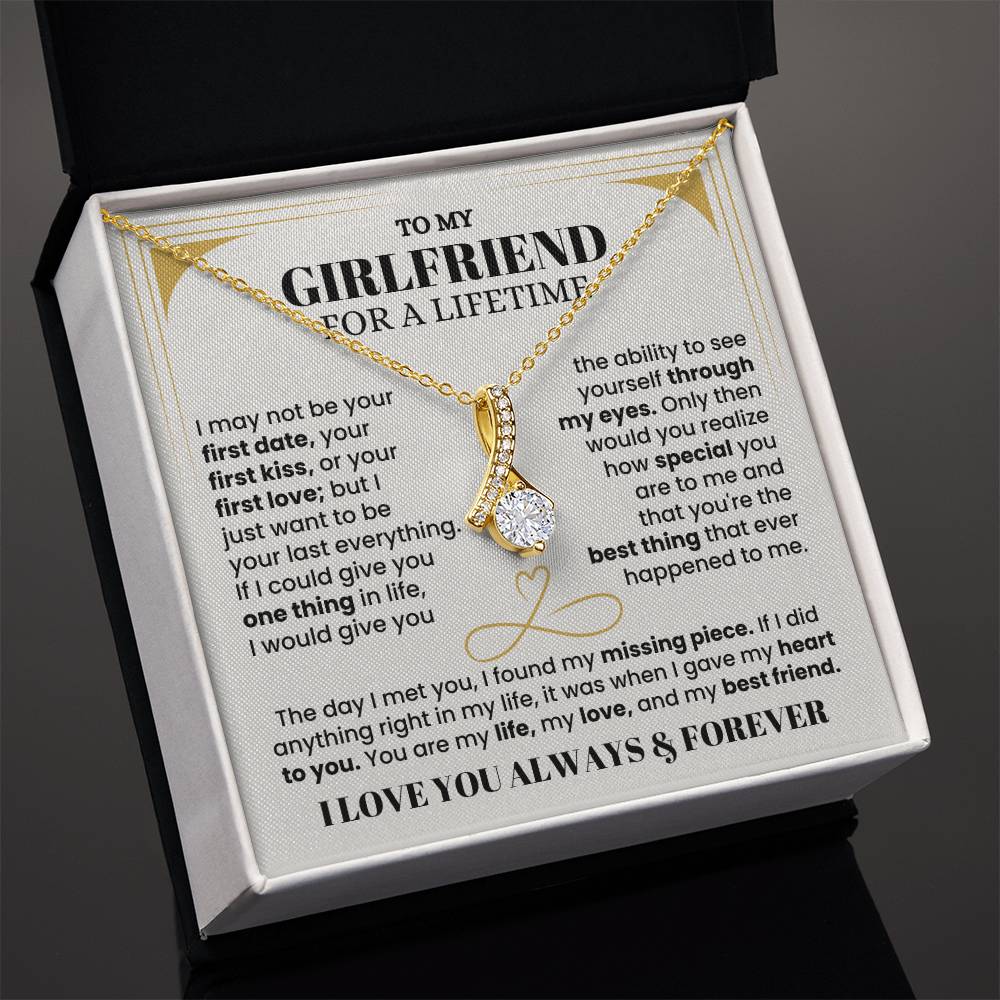 To My Girlfriend Necklace - Soulmate Jewelry Gift for Valentine’s Day, Birthday - Alluring Beauty Necklace