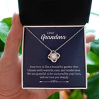 Dear Grandma - Your love is like a beautiful garden - Grandma Gift - Love Knot Necklace