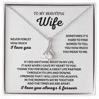 To My Beautiful Wife Necklace - Romantic Keepsake Jewelry Gift from Husband for Special Days & Valentine’s Love - Alluring Beauty Necklace