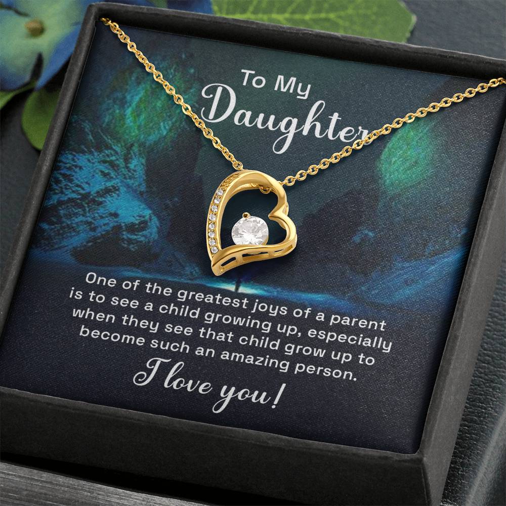 To My Daughter Necklace – Birthday, Graduation Keepsake for Daughter – Forever Love Necklace