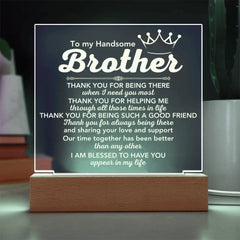 Brother Definition Gift, Acrylic Desk Light with Meaningful Words, To My Brother