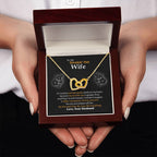 To My Smokin' Hot Wife Necklace - Special Love Jewelry for Wife from Husband for Birthday, Anniversary & Valentine’s Day - Interlocking Hearts Necklace