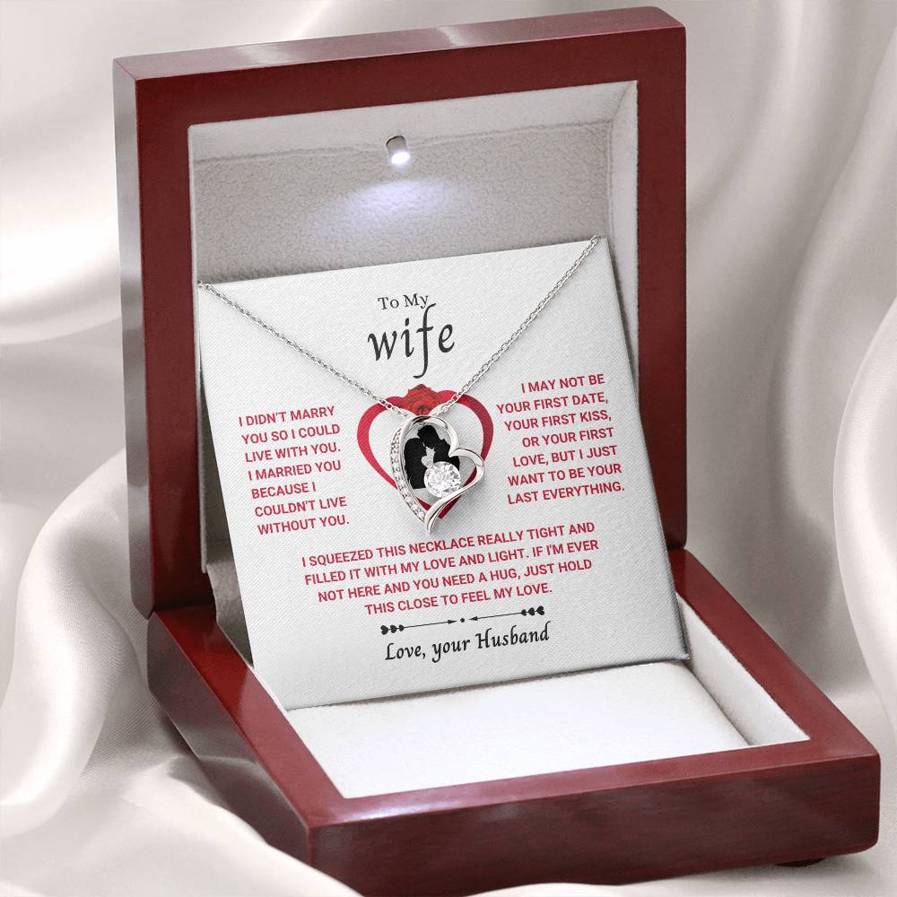 To My Wife Necklace - Sentimental Birthday Gift from Husband, Romantic Jewelry for Valentine’s Day & Holidays - Forever Love Necklace