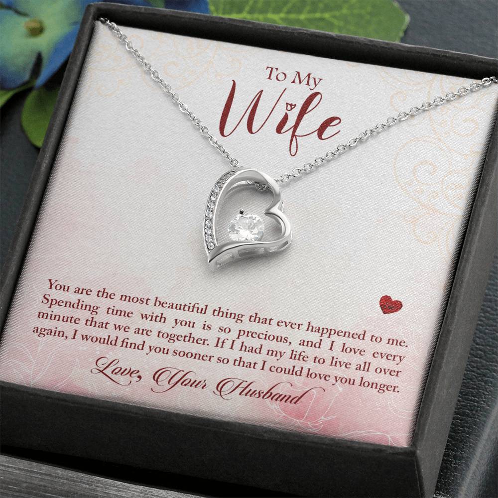 To My Wife Necklace - Heartwarming Gift from Husband for Birthday, Anniversary & Valentine’s Day - Forever Love Necklace
