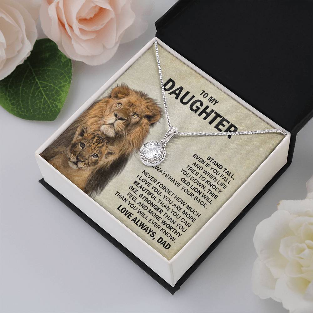 To My Daughter Necklace - Stand Tall - Dad to Daughter Gift - Eternal Hope Necklace