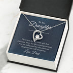 To My Daughter Necklace – Daughter Gift for Birthday Graduation Achievements – Forever Love Necklace