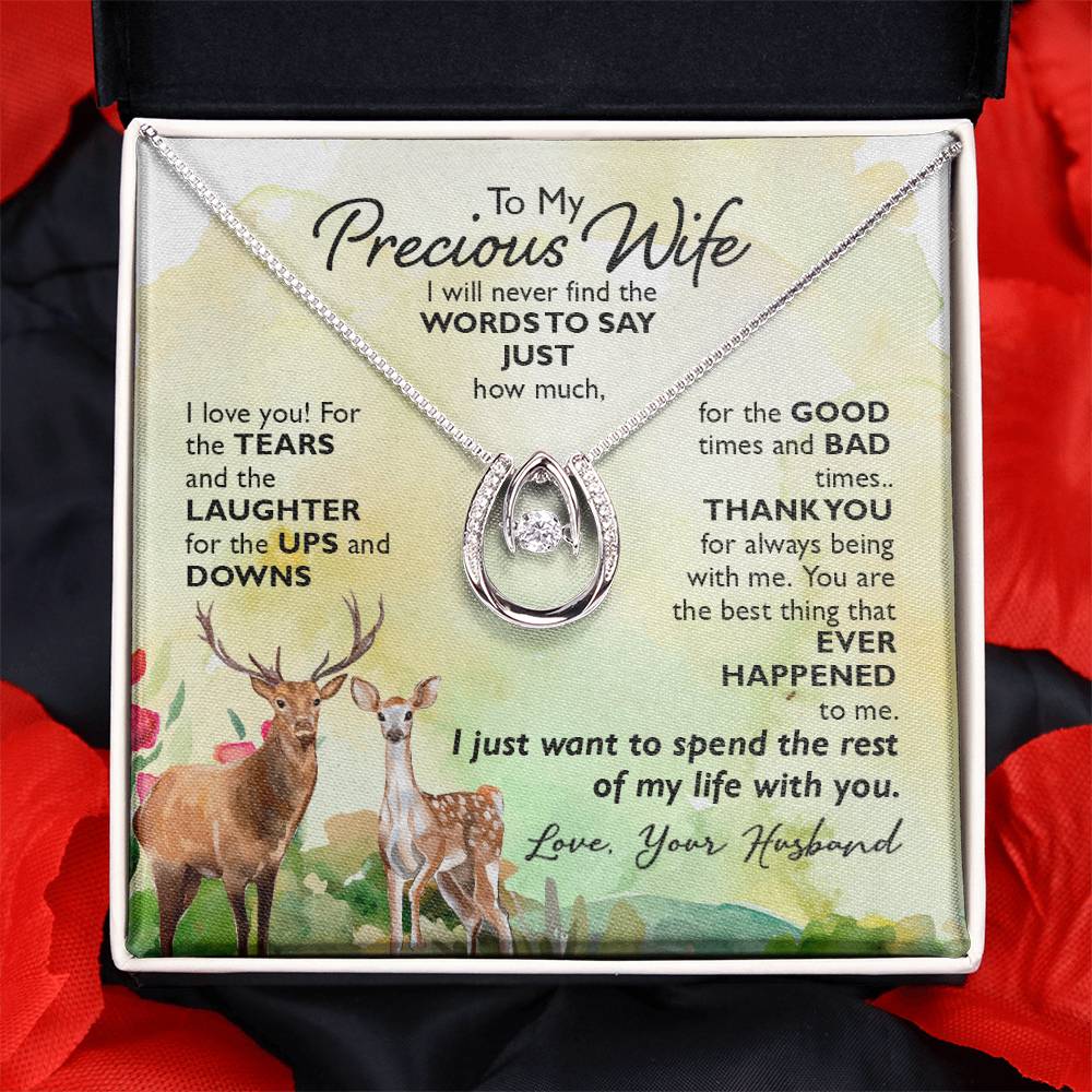 Special Gift for Wife - Romantic Jewelry from Husband for Valentine’s Day or Birthday - Lucky In Love Necklace