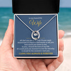 To My Beautiful Wife Necklace - Best Loving Jewelry Gift for Valentine’s Day, Anniversaries & Romantic Surprises - Lucky In Love Necklace