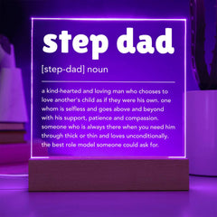 Acrylic Light-Up Plaque, Bonus Dad Gift From Stepdaughter or Stepson, Heartfelt Father’s Day Keepsake, Appreciation Night Light
