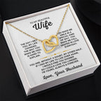 To My Wife Necklace from Husband - Sweet Romantic Gift for Every Occasion - Interlocking Hearts Necklace