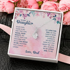 To My Daughter Necklace - Heartwarming Gift from Dad for Daughter’s Birthday & Meaningful Achievements - Alluring Beauty Necklace