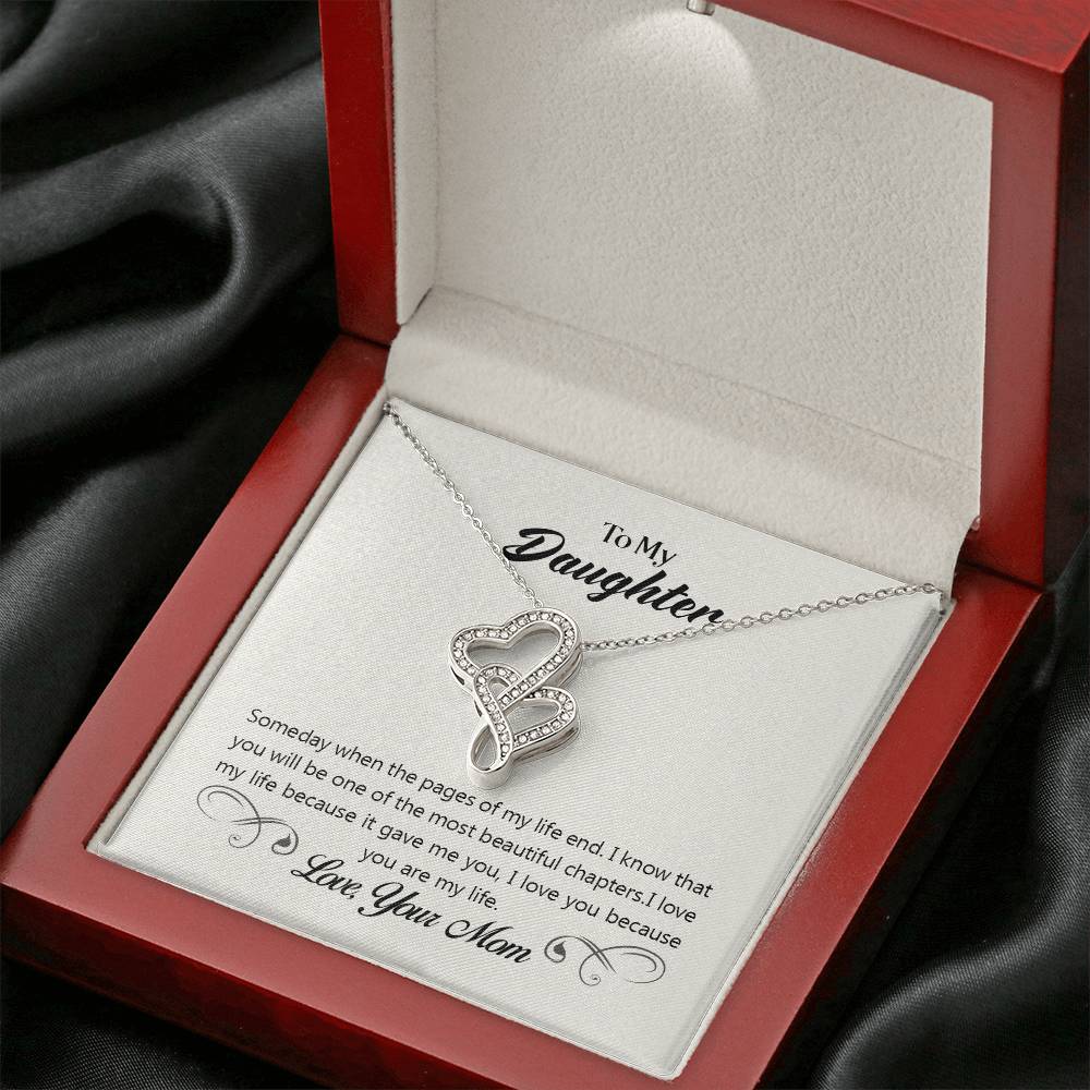 To My Daughter Necklace – Mom to Daughter Present for Graduation – Heart-to-heart Pendant Necklace
