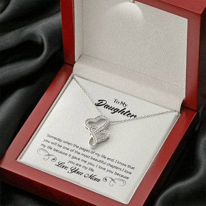 To My Daughter Necklace – Mom to Daughter Present for Graduation – Heart-to-heart Pendant Necklace
