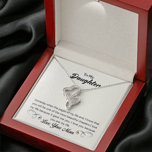 To My Daughter Necklace – Mom to Daughter Present for Graduation – Heart-to-heart Pendant Necklace