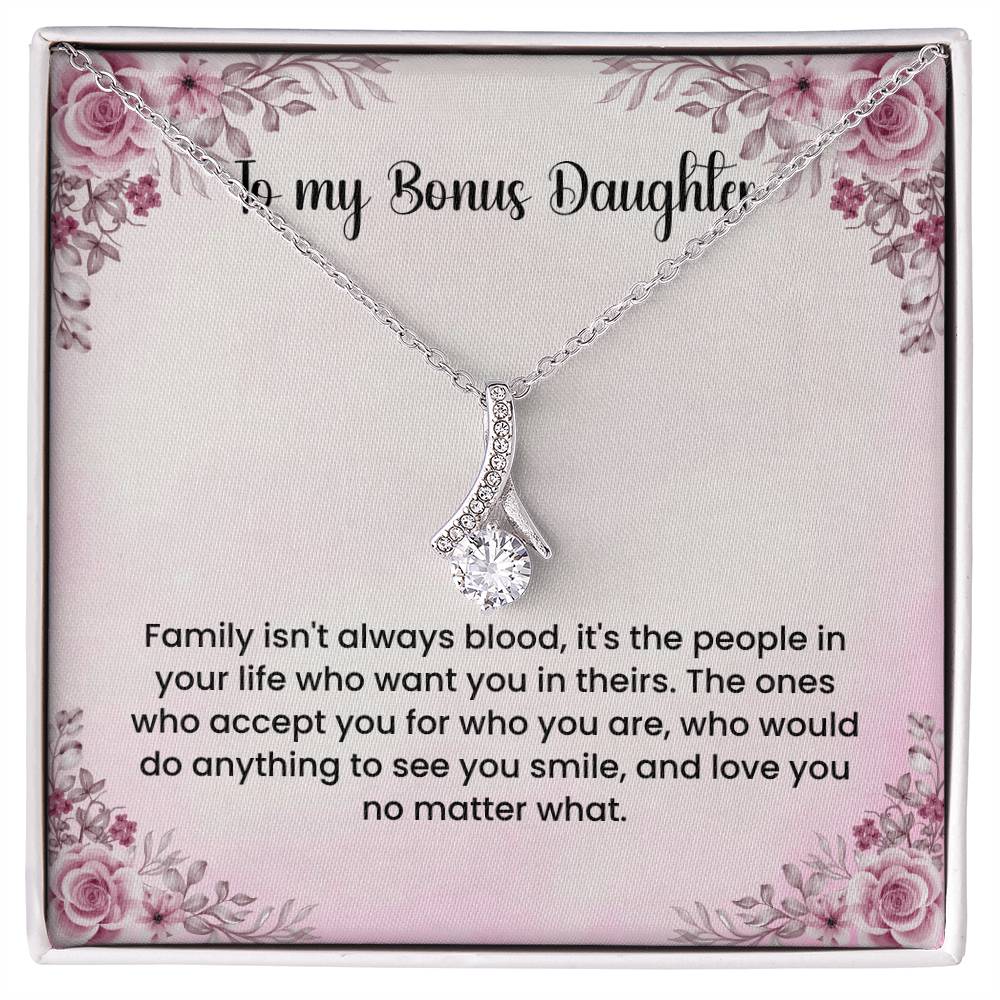 To My Bonus Daughter Necklace - Alluring Beauty Necklace - Gift for Bonus Daughter
