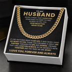 To My Husband - Never Forget That I Love You - Cuban Link Chain Gift from Wife to Husband