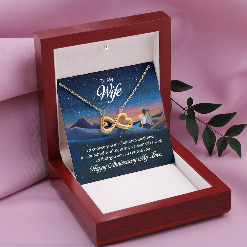 To My Wife Necklace - Romantic Keepsake Jewelry Gift from Husband for Special Days & Valentine’s Love - Endless Love Necklace