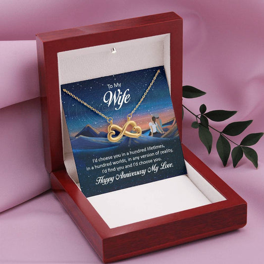 To My Wife Necklace - Romantic Keepsake Jewelry Gift from Husband for Special Days & Valentine’s Love - Endless Love Necklace