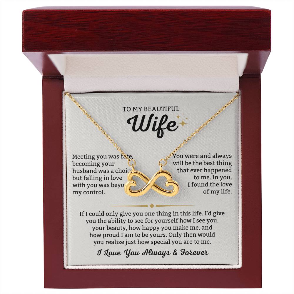 To My Wife Necklace - Meaningful Gift Idea from Husband, Romantic Jewelry for Valentine’s Day & Anniversaries - Endless Love Necklace