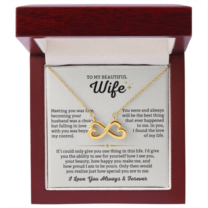 To My Wife Necklace - Meaningful Gift Idea from Husband, Romantic Jewelry for Valentine’s Day & Anniversaries - Endless Love Necklace