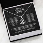 Meaningful Gift for Wife - Heartfelt Jewelry from Husband for Birthday, Anniversary, Valentine’s Day, Christmas - Anchor Pendant Necklace