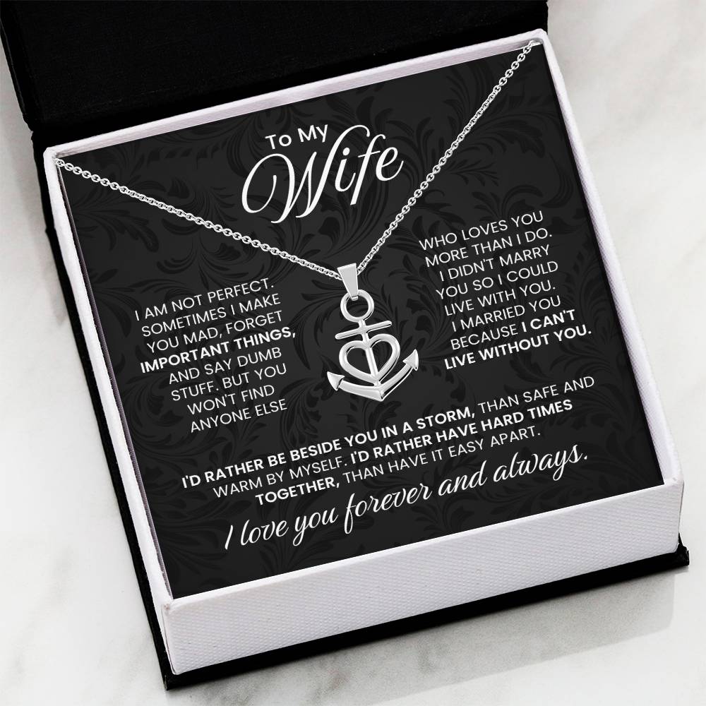 Meaningful Gift for Wife - Heartfelt Jewelry from Husband for Birthday, Anniversary, Valentine’s Day, Christmas - Anchor Pendant Necklace