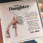 To My Daughter Necklace - Stand Tall - Mom to Daughter Gift - Love Knot Necklace