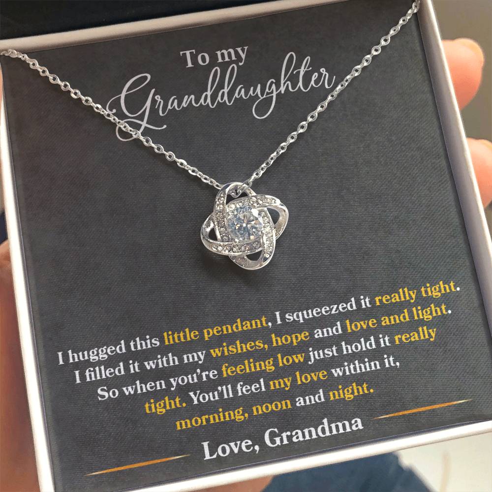 To My Granddaughter Necklace – Grandma to Granddaughter Jewelry Gift – Love Knot Necklace