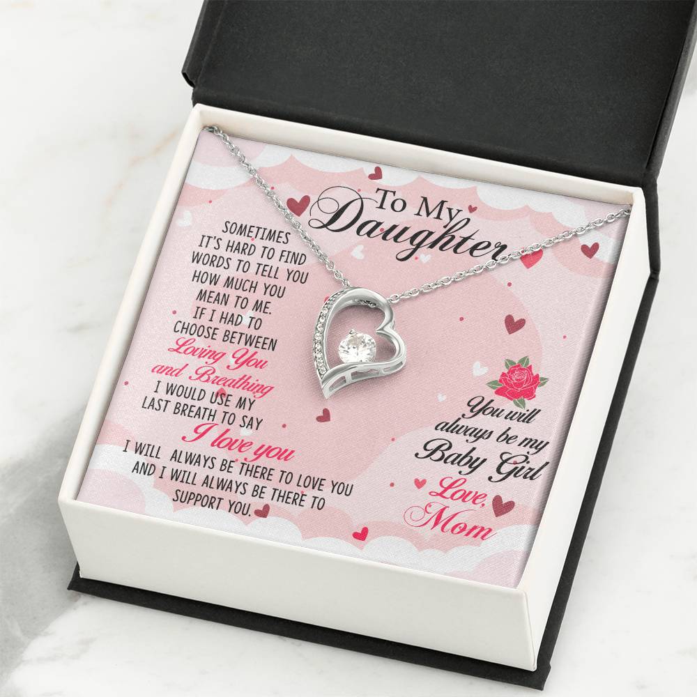 To My Daughter Necklace – Top Gift for Daughter Birthday Graduation – Forever Love Necklace